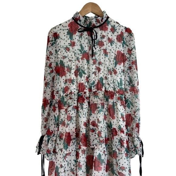 The Moon Chiffon Long Sleeve Tiered Maxi Dress - Picture 1 of 10